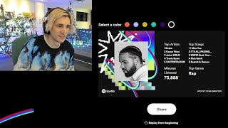 xQc Reveals his 2023 Spotify Wrapped [upl. by Itnavart999]