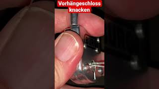 Vorhängeschloss knackenSchloss öffnenFahrradschloss knackenCrack padlockOpen padlockLockpicking [upl. by Natika]