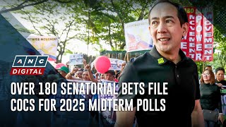 Over 180 senatorial bets file COCs for 2025 midterm polls  ANC [upl. by Nanor]