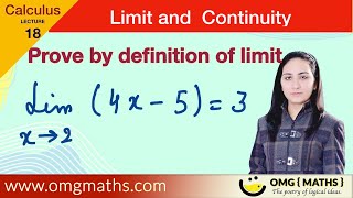 Example on epsilon delta definition on limit  find the limit by using definition [upl. by Yeliab970]