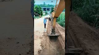 Process of Excavating a Roadside Ditch Using an Excavator  Good tools easier work [upl. by Cibis]