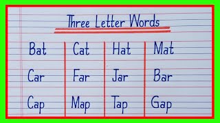 Three Letter Words in English  3 Letter Words in English  Three Letter Words Phonics Sound [upl. by Katine]