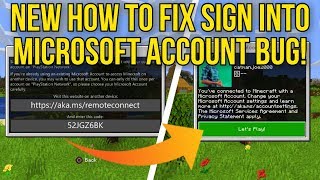 Minecraft BEDROCK EDITION  NEW HOW TO FIX SIGN INTO MICROSOFT ACCOUNT BUG  PS4 Bedrock Edition [upl. by Akemot]