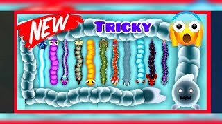 Hungry snake killing gameplay 🐍  Gray spooks skin snake io  Tricky worms gameplay [upl. by Aniratak]