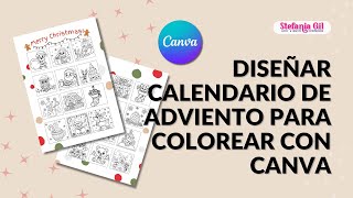 Cómo diseñar un Calendario de Adviento para colorear  Tutorial usando Canva y Creative Fabrica [upl. by Deeyn301]