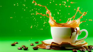 Coffee splash green screen video No copyright [upl. by Norword671]