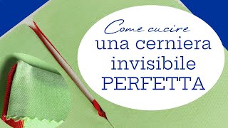 Come cucire una cerniera invisibile PERFETTA e non solo [upl. by Haon]