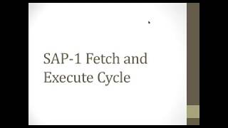 SAP1 Fetch and Execute Cycle Part1 Urdu amp Hindi [upl. by Denis443]