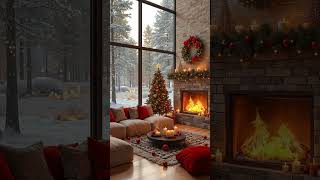 Christmas Jazz in a Luxury Apartment ❄️ Cozy Fireplace amp Snowy Vibes for Studying amp Relaxing [upl. by Wareing]