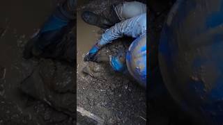 Really Hard Work 🥵 cleaning of manhole with full of crushed Stones [upl. by Quitt]