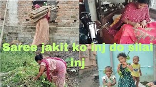 ola re tahen tahen saree silai ar balge ko safa ale ll vlog viedo 2024 [upl. by Einahpet]