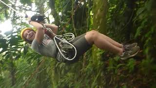 Monteverde Cloud Forest  Mega Tarzan Swing  100 Adventure  Costa Rica [upl. by Chaffee]