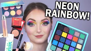 NEON RAINBOW CUT CREASE  Norvina Pro Pigment Palette Volume 2 Tutorial [upl. by Ysnap]