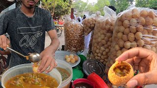 Eating Bachir Vaier Mumbai Chilli Fuchka Panipuri  Golgappa Amazing Sharp Knife Skills Bd Food [upl. by Mcmillan]