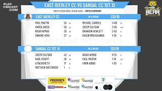 Bradford Premier League  Division 1  East Bierley CC v Sandal CC 1st XI [upl. by Fenelia282]