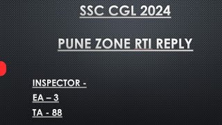 SSC CGL 2024 VACANCY  CBIC  PUNE ZONE  EA  TA [upl. by Oniliuqnart592]