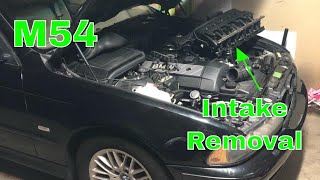 M54 Intake Removal on BMW E39 530i [upl. by Dimo777]