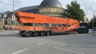 Schwertransport HITACHI ZAXIS 870LCN Longfront Teil 2 [upl. by Nnylhsa855]