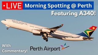 🔴 LIVE Plane Spotting  Perth Airport Rare A340 Arrival [upl. by Nathanael13]