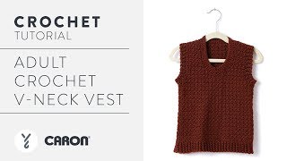 Crochet a Vest Adult Crochet VNeck Vest [upl. by Berni714]