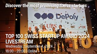 TOP 100 Swiss Startup Award 2024 Livestream [upl. by Naejamron]