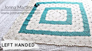 LEFT HANDED  HOW TO CROCHET GRANDMAS GERMAN SHELLS BLANKET  Virus and Granny Stitch Blanket [upl. by Ahsiuqet571]