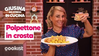 Polpettone in crosta di pasta sfoglia la ricetta facile di Giusina con contorno di patate speciali [upl. by Oinimreh]