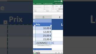 Comment utiliser la fonction Somme avec Excel [upl. by Yentnuoc]