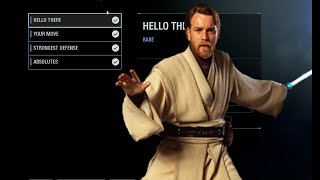 ObiWan Emotes With Ewan McGregor Voice Lines  Star Wars Battlefront 2 [upl. by Dnalevelc]