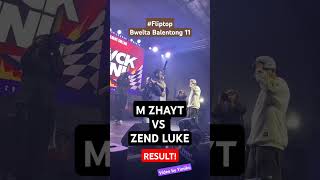 M ZHAYT VS ZEND LUKE RESULT FLIPTOP BWELTABALENTONG11 [upl. by Tham]