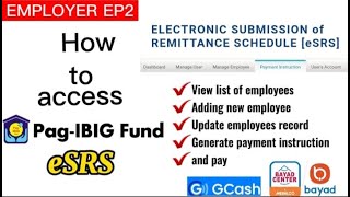 Employer Pagibig eSRS  how to access  easier submission of monthly remittance [upl. by Ecyarg]