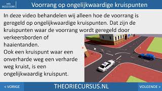 Voorrang op ongelijkwaardige kruispunten  Autotheorie  Scootertheorie  Motortheorie [upl. by Yelsa124]