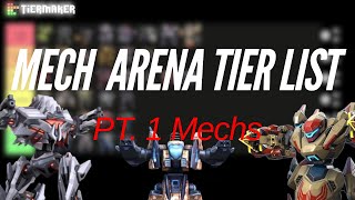 Mech Arena Tier List pt 1 Mechs  Mech Arena [upl. by Aiksa108]