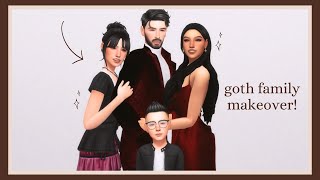 the goth family  townie makeover  the sims 4 [upl. by Philander]