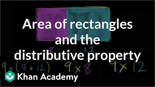 Area of rectangles and the distributive property  Measurement  PreAlgebra  Khan Academy [upl. by Mcnutt]