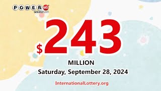 Result of Powerball lottery on September 25 2024  Jackpot rises to 243000000 [upl. by Greenwald933]