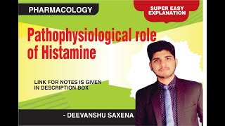 Pathophysiological Role of Histamine I Histamine I KD tripathi I Pharmacology [upl. by Colb440]