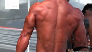 Korean bodybuilder at the 63rd Gyeongnam Sports Festival 2024 Day2 back stage and pose down【4K】 [upl. by Keppel]