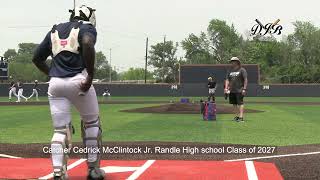 Catcher Cedrick McClintock Jr Randle High school Class of 2027 [upl. by Annoerb]