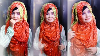 Full Coverage Hijab tutorial with Chunri Dupatta  Sanji Da 💙 [upl. by Notgnirrac]