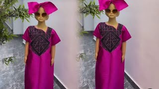 How to Cut and Sew Stylish Kids Kaftan Gown baby fronk [upl. by Nosneb399]