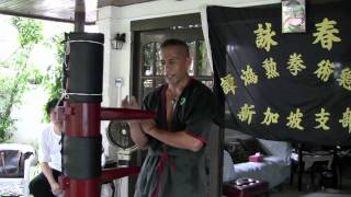 Wing Chun Singapore Wooden Dummy Demonstration [upl. by Lauber865]