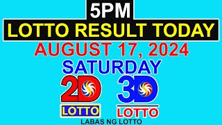 5pm Lotto Result Today August 17 2024 PCSO [upl. by Arden]