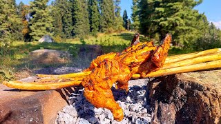 Grilled Chicken In Recipe Roasted Chicken Primitive Cooking Amsr Adventure In Bushcraft OutdoorCook [upl. by Bodi772]