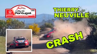 THIERRY NEUVILLE CRASH  WRC RALLY DE PORTUGAL 2024 [upl. by Decker]