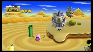 New Super Mario Bros Wii 100 Walkthrough Part 3  World 2 21 22 23 2T All Star Coins [upl. by Ybrek]