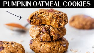 PUMPKIN OATMEAL POWER COOKIES  easy healthy recipe [upl. by Neelat]