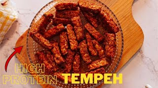 Tempeh tastes just as good as meat  Healthy High Protein ASMR Recipe  Easy Air fryer Vegan Food [upl. by Euqinorev]