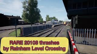 Rare Class 20 20108 with Class 101 races through Rainham Level Crossing TSW2 [upl. by Ahseryt]