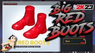 HOW TO MAKE MSCHF “BIG RED BOOTS” In NBA 2K23 Shoe Creator [upl. by Oigufer]